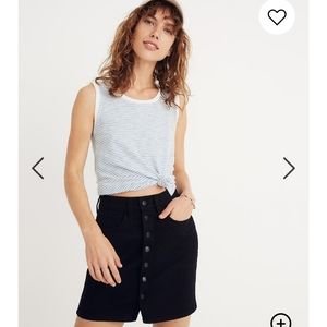 Madewell Button Denim Skirt Black